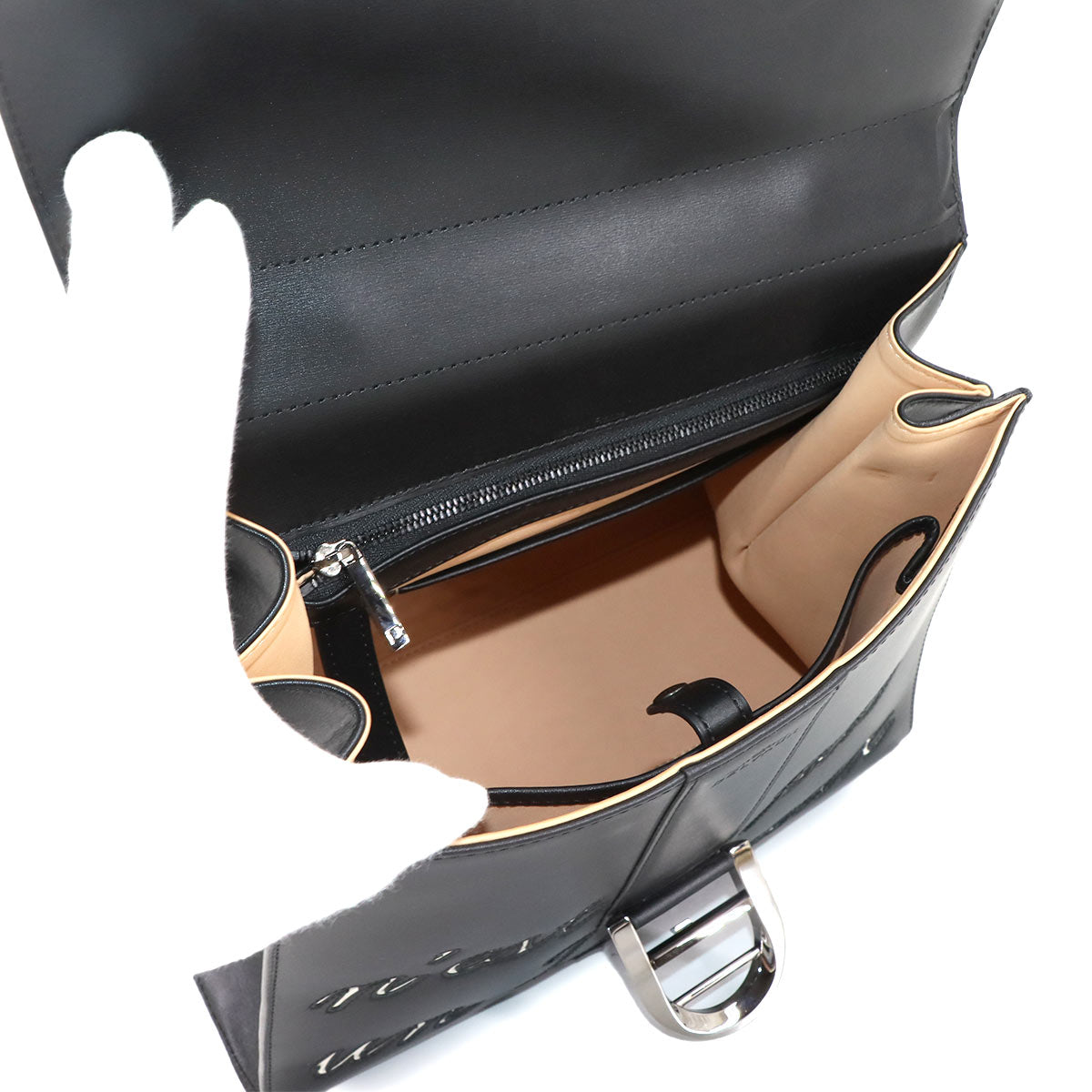 Brillant L'Humour MM Hand Shoulder Bag Leather Black White