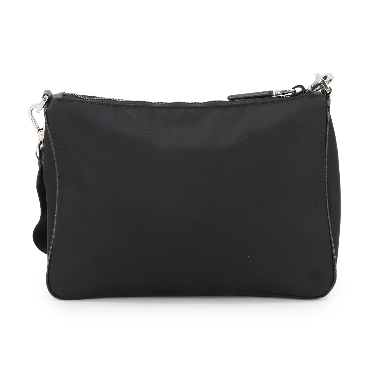 Shoulder Bag Nylon Saffiano Leather Black 2VH113 Purse