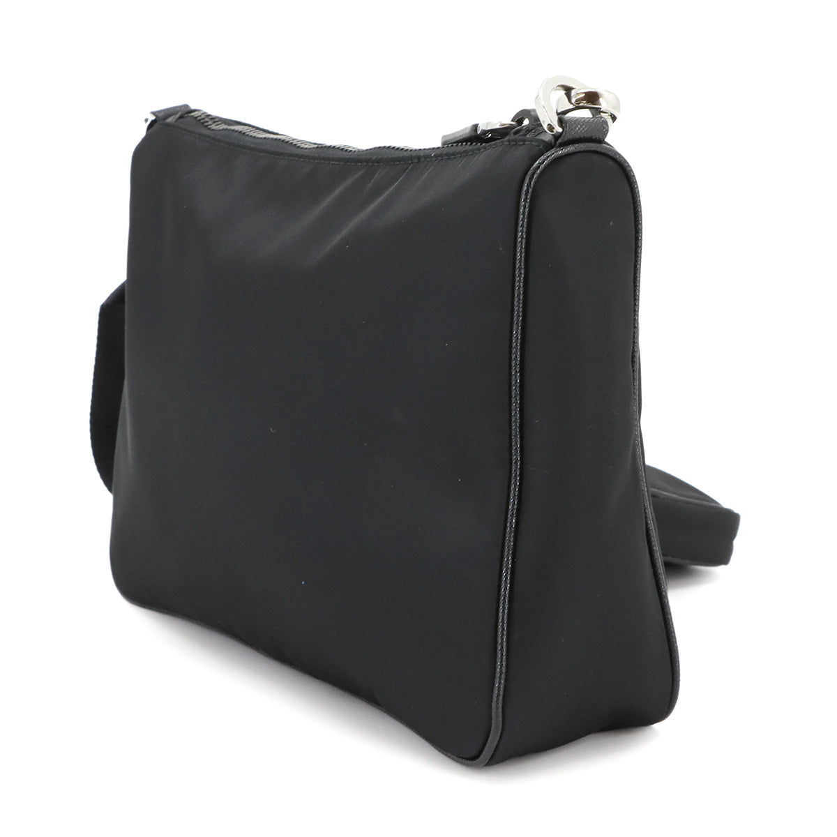 Shoulder Bag Nylon Saffiano Leather Black 2VH113 Purse