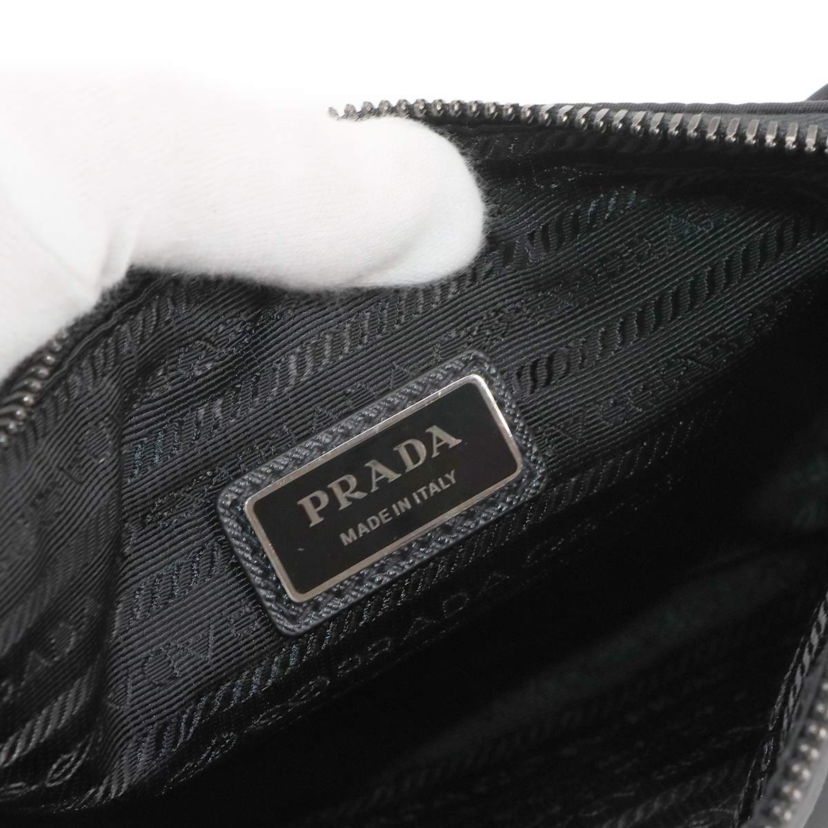 Shoulder Bag Nylon Saffiano Leather Black 2VH113 Purse