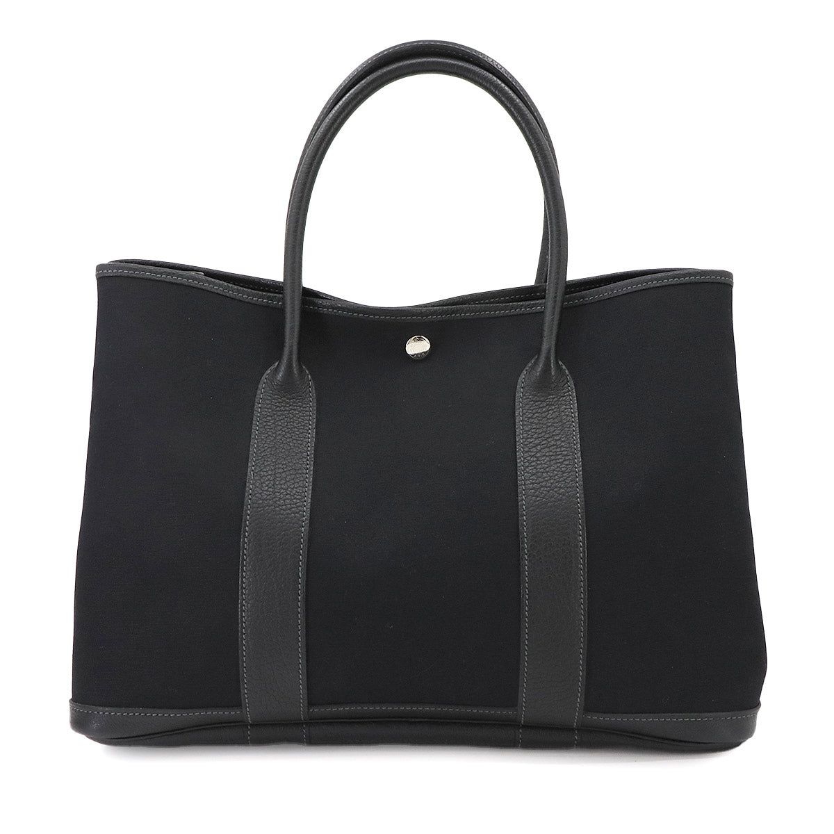 Garden Party PM Tote Bag Toile Officier Leather Black