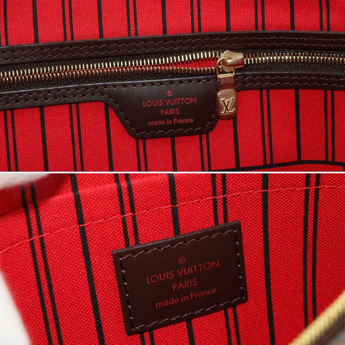 Damier Neverfull MM Tote Bag Ebene Cerise N41358 Purse