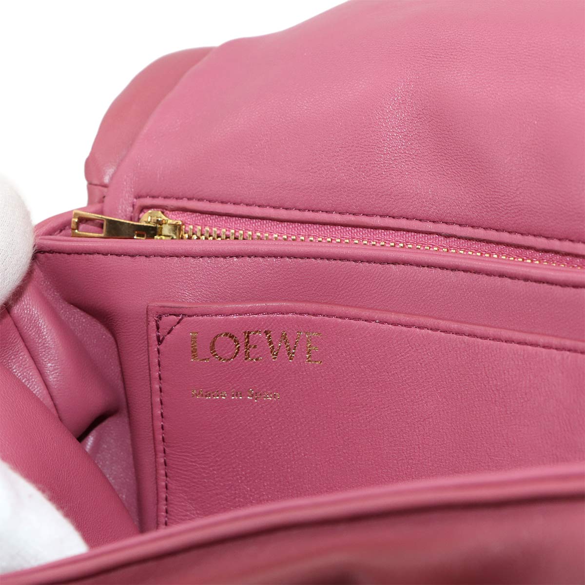 Puffer Goya Chain Shoulder Bag Leather Pink A40P41X01 Purse