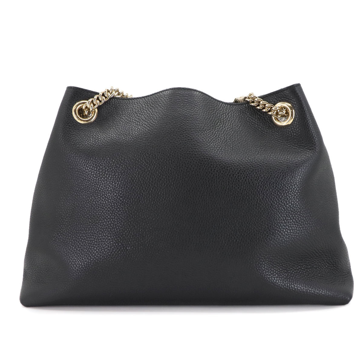 Interlocking G Soho Chain Tote Bag Leather Black 536196 Purse