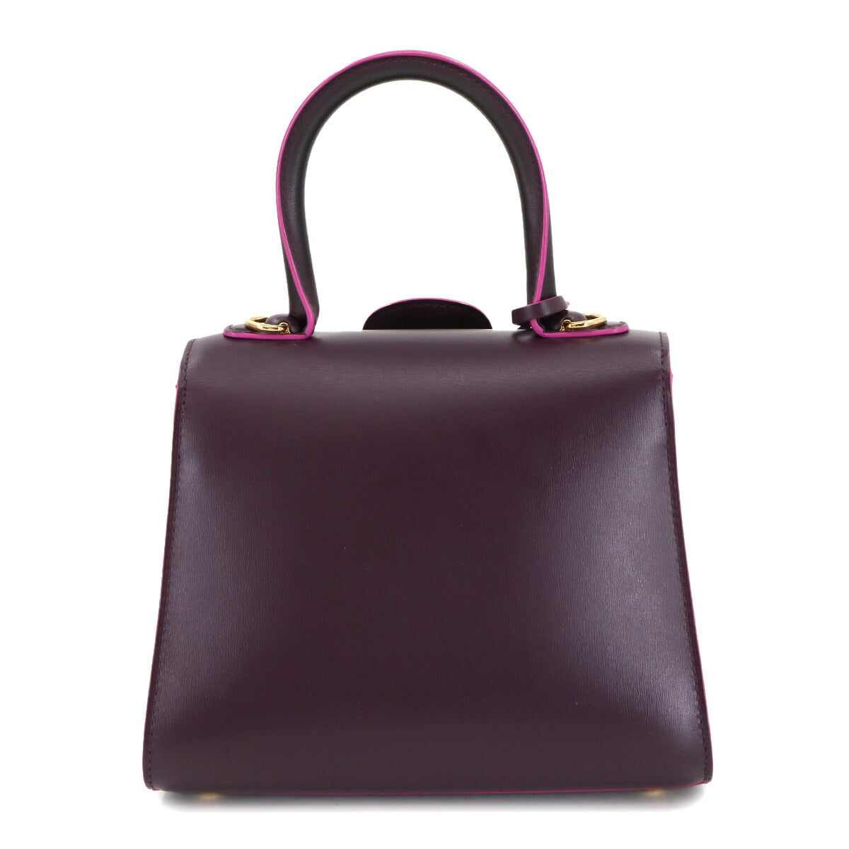 Brillant Mini Hand Shoulder Bag Leather Purple Heart Charm