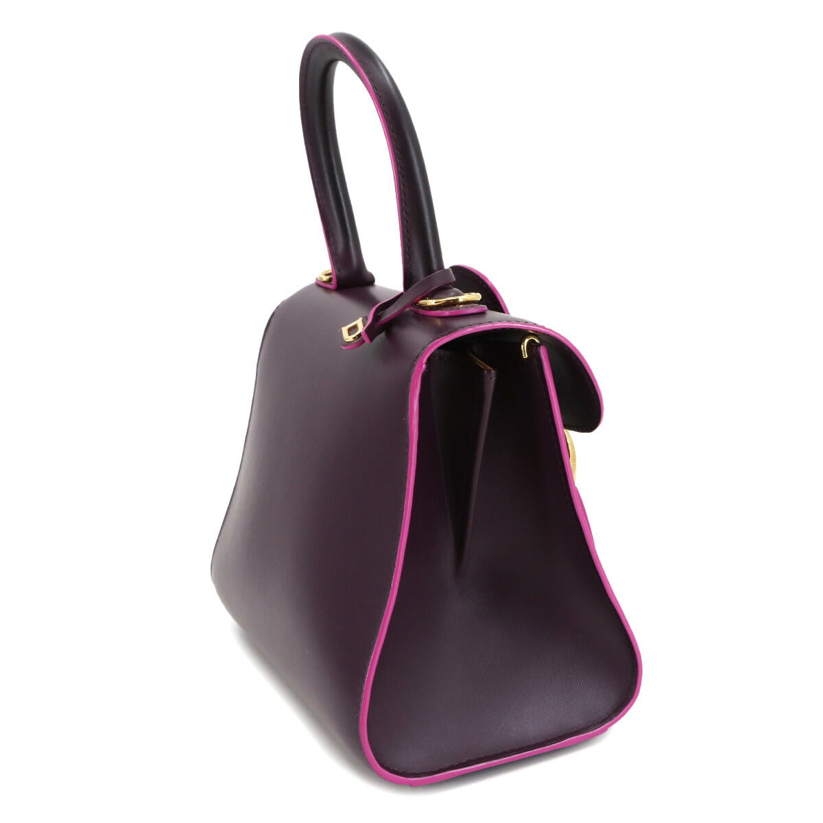 Brillant Mini Hand Shoulder Bag Leather Purple Heart Charm