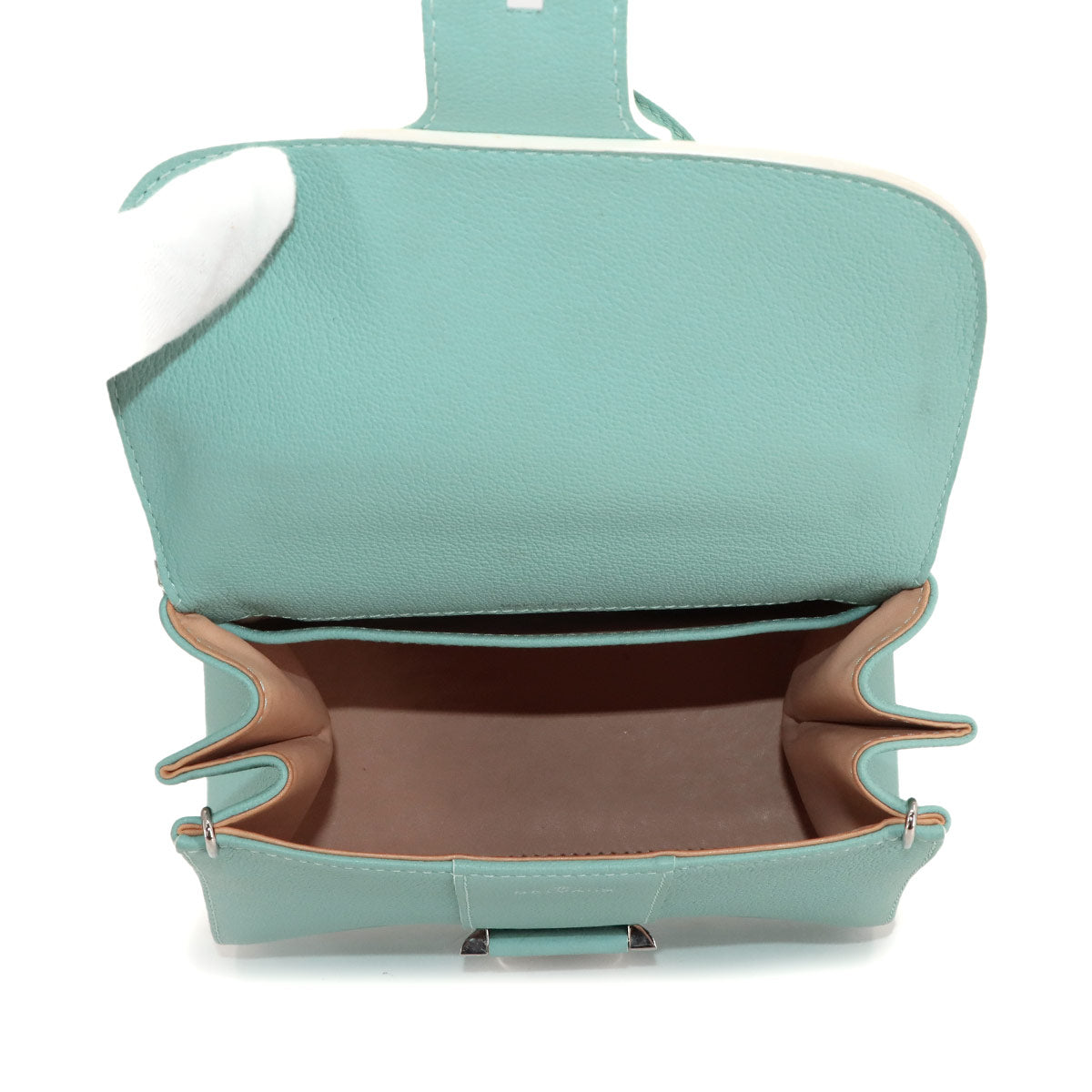 Brillant Mini 2way Hand Shoulder Bag Leather Blue Purse