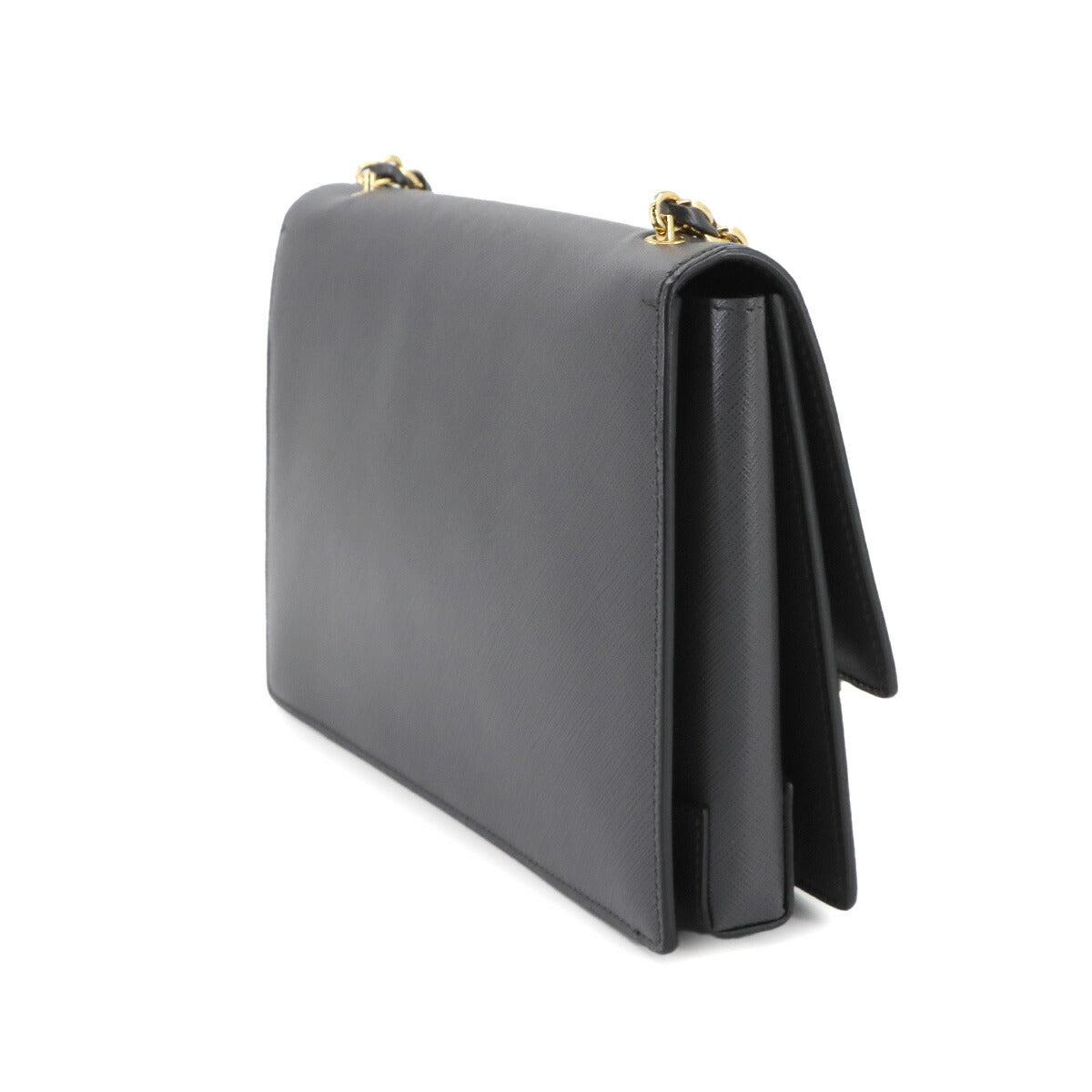 Chain Shoulder Bag Leather Gray 21E480 Purse