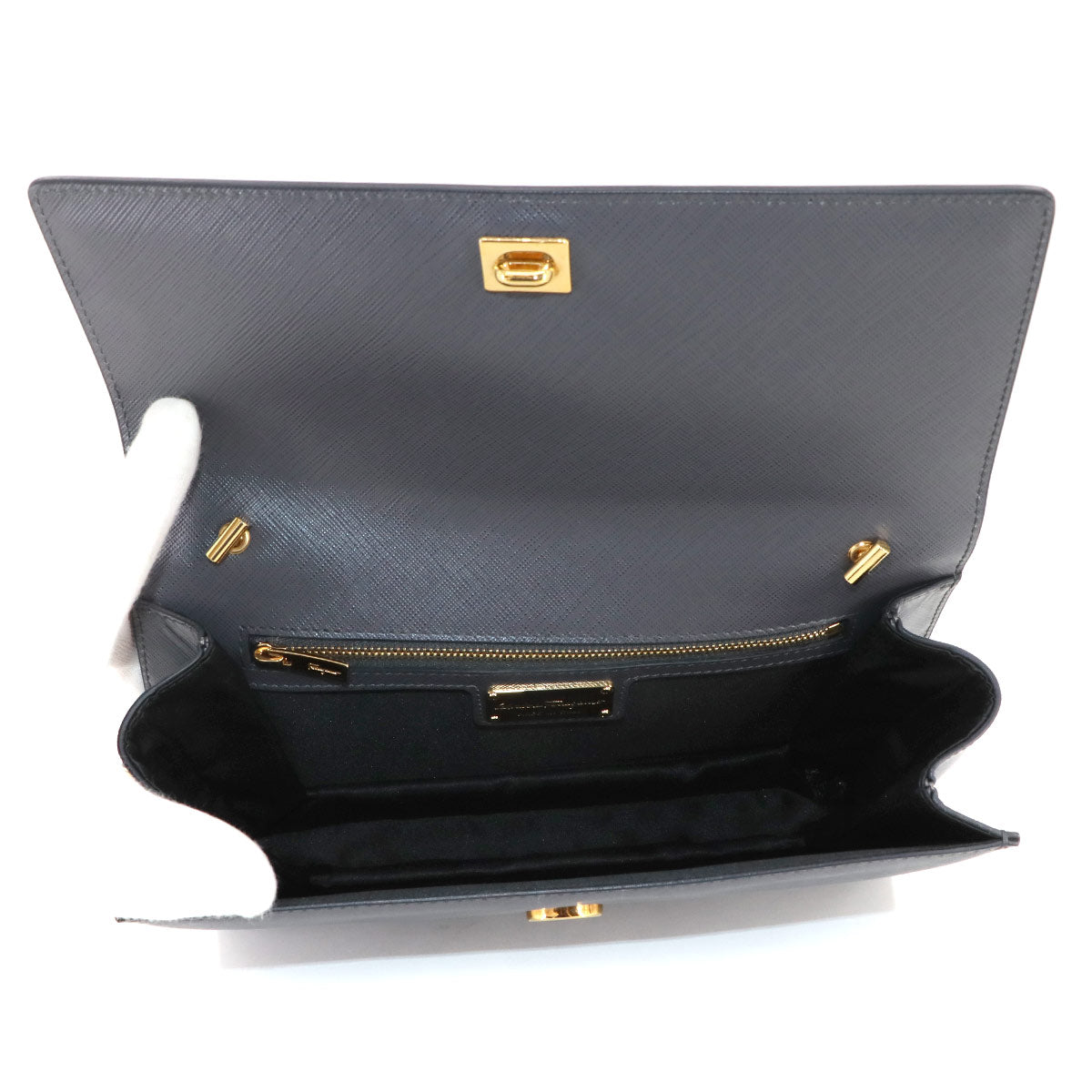 Chain Shoulder Bag Leather Gray 21E480 Purse