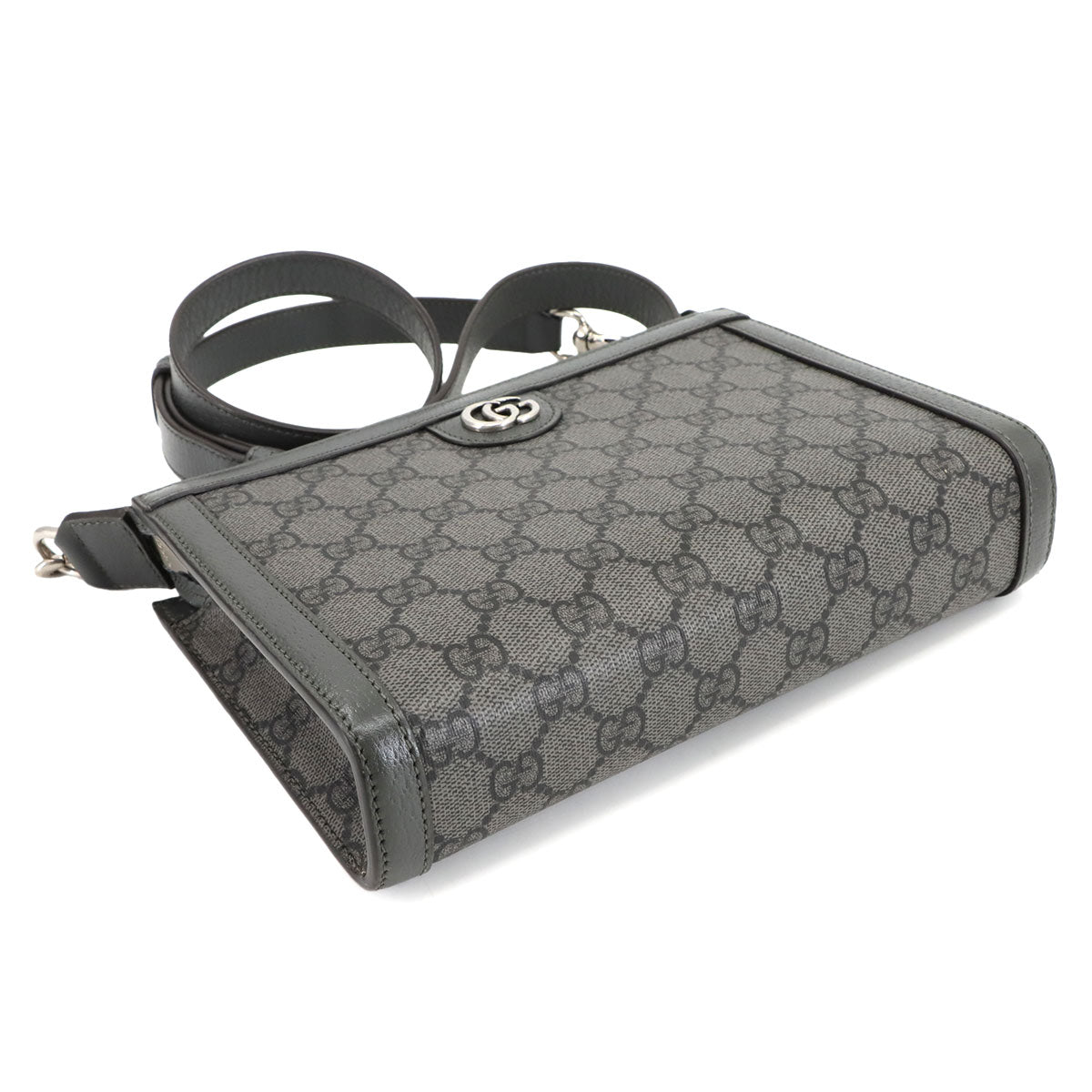 Ophidia Small Shoulder Bag GG Supreme Leather Gray 795467