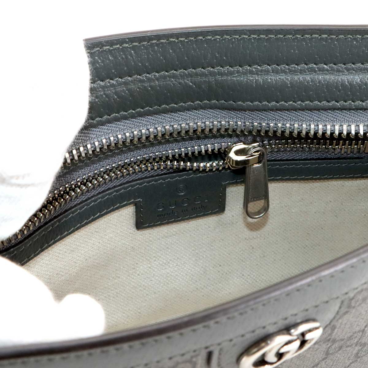 Ophidia Small Shoulder Bag GG Supreme Leather Gray 795467