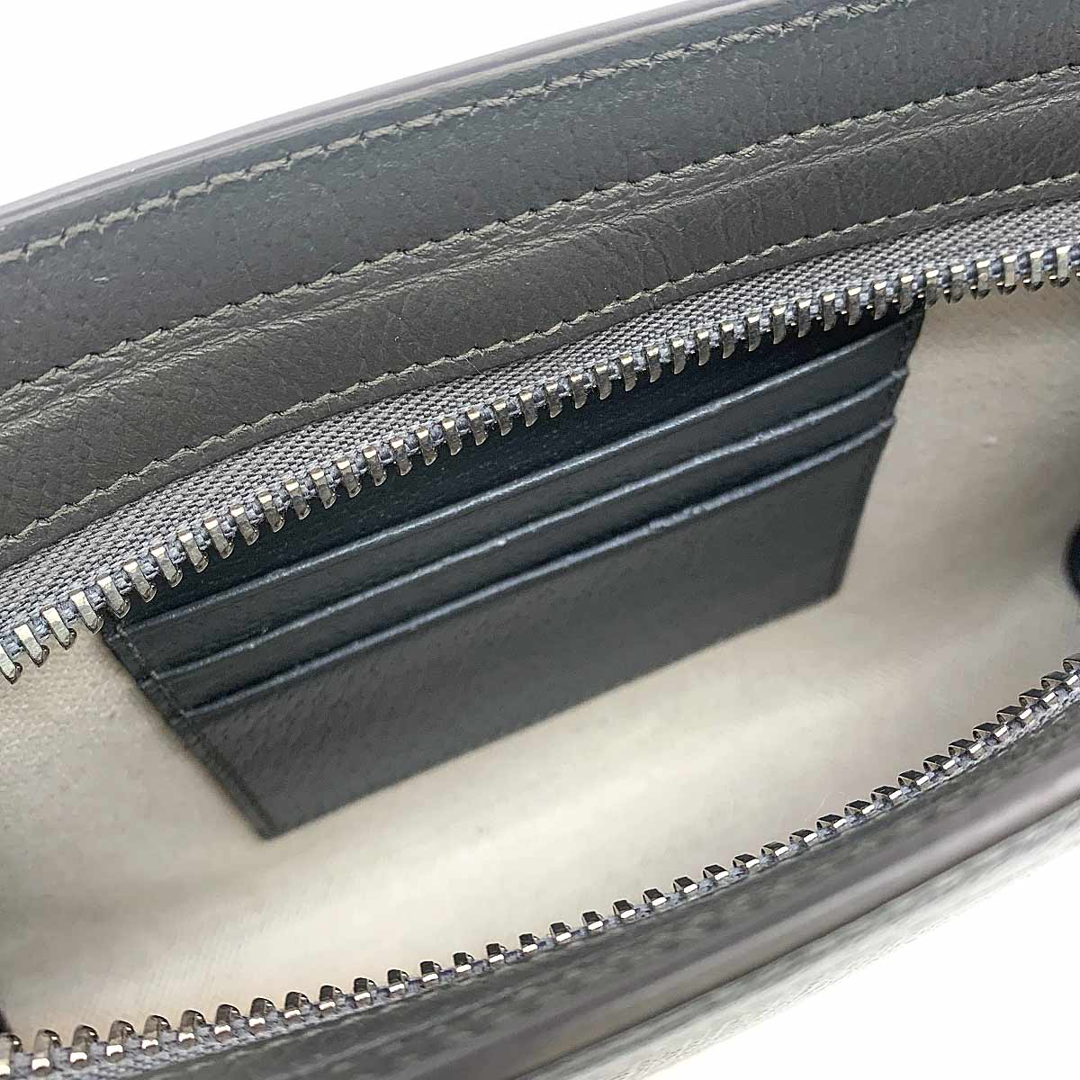 Ophidia Small Shoulder Bag GG Supreme Leather Gray 795467