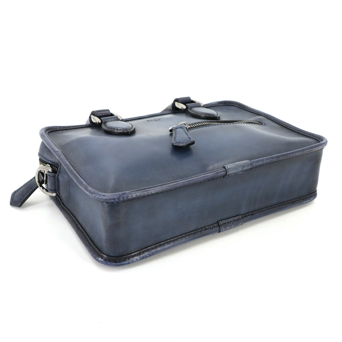 Unjour Gulliver 2way Hand Bag Venezia Leather Navy Purse