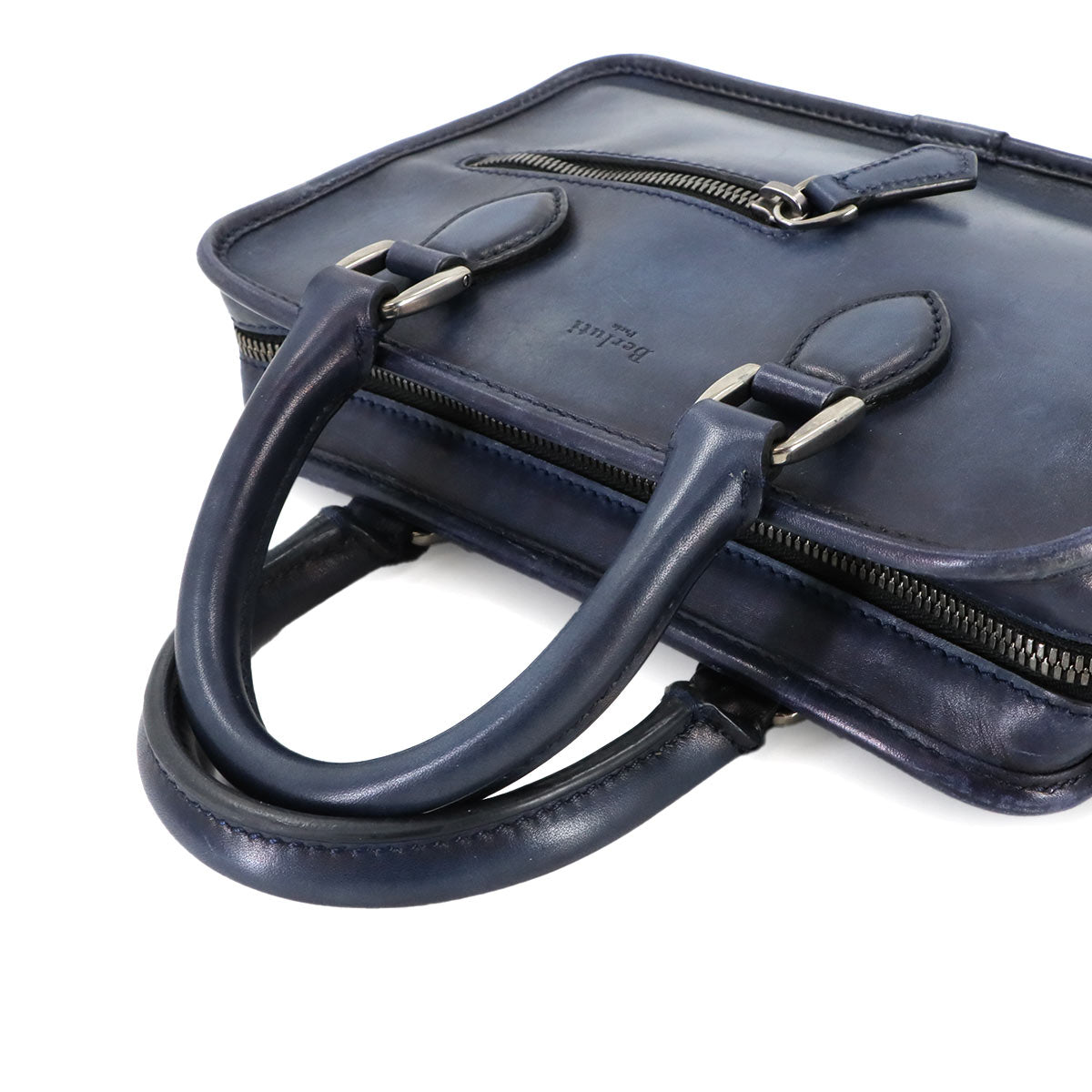 Unjour Gulliver 2way Hand Bag Venezia Leather Navy Purse