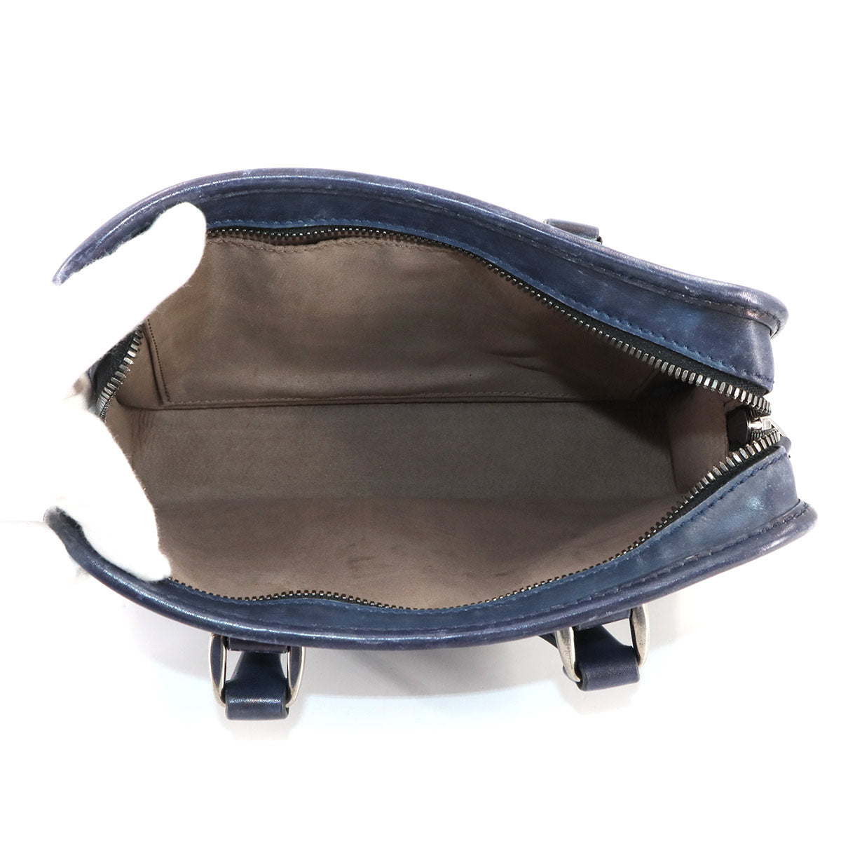 Unjour Gulliver 2way Hand Bag Venezia Leather Navy Purse