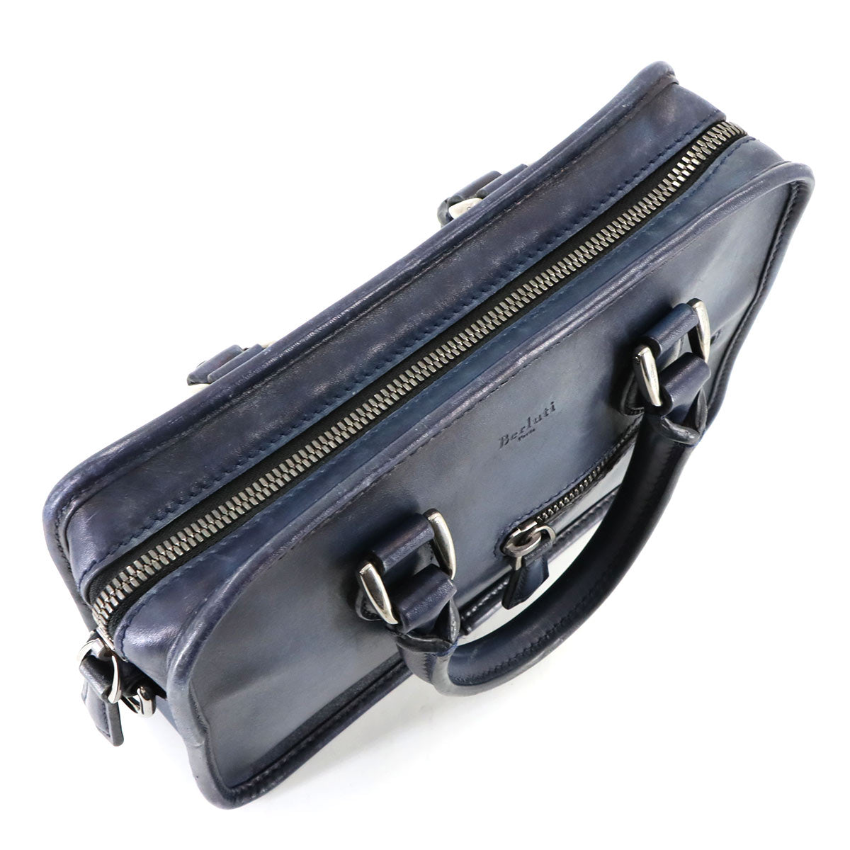 Unjour Gulliver 2way Hand Bag Venezia Leather Navy Purse