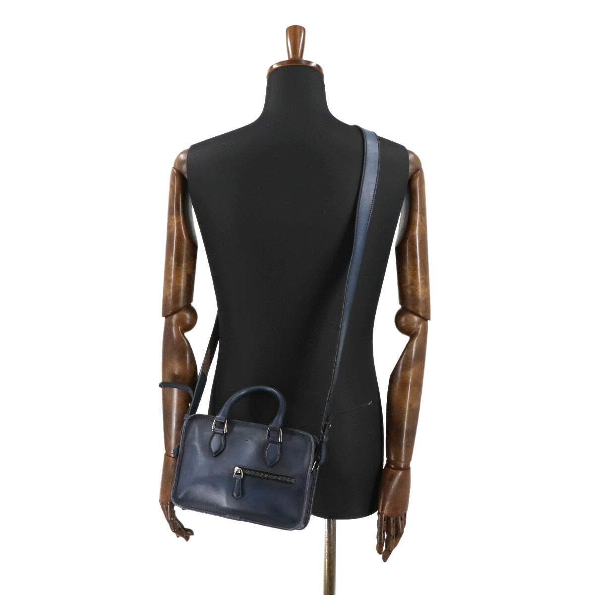 Unjour Gulliver 2way Hand Bag Venezia Leather Navy Purse