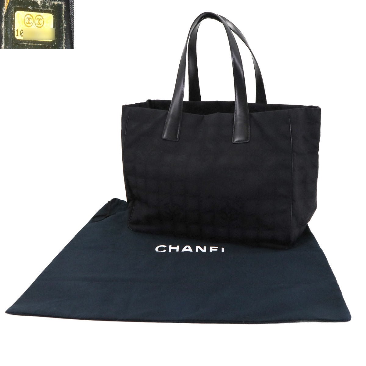 New Travel Line Tote MM Bag Nylon Jacquard Leather Black A15991