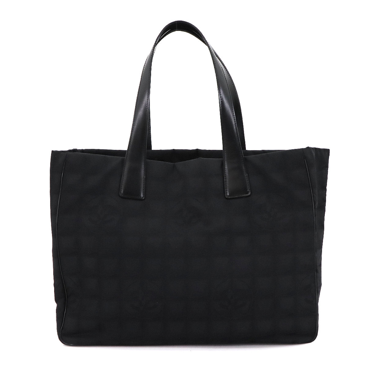 New Travel Line Tote MM Bag Nylon Jacquard Leather Black A15991
