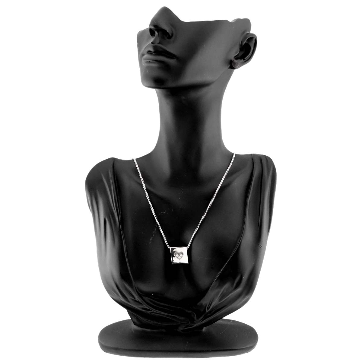 Happy Diamond Heart Necklace 18K White Gold 750