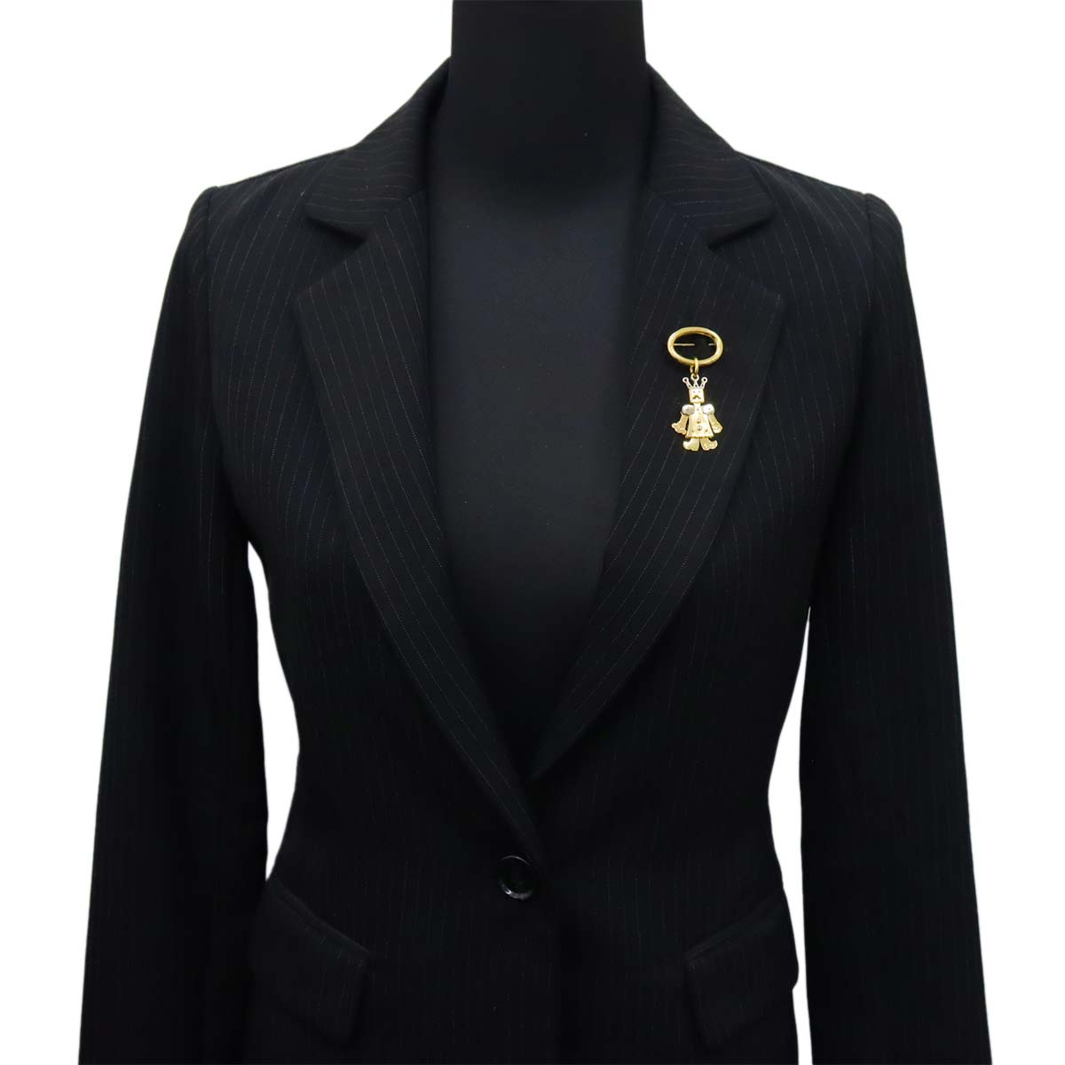 King motif Brooch 18K YG WG 750