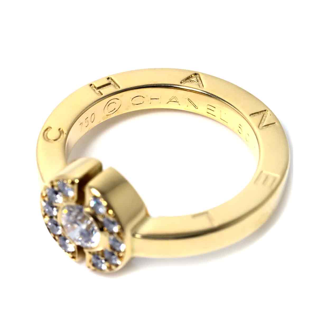 Diamond Ring 18K Yellow Gold 750 Size50 4.75-5(US)