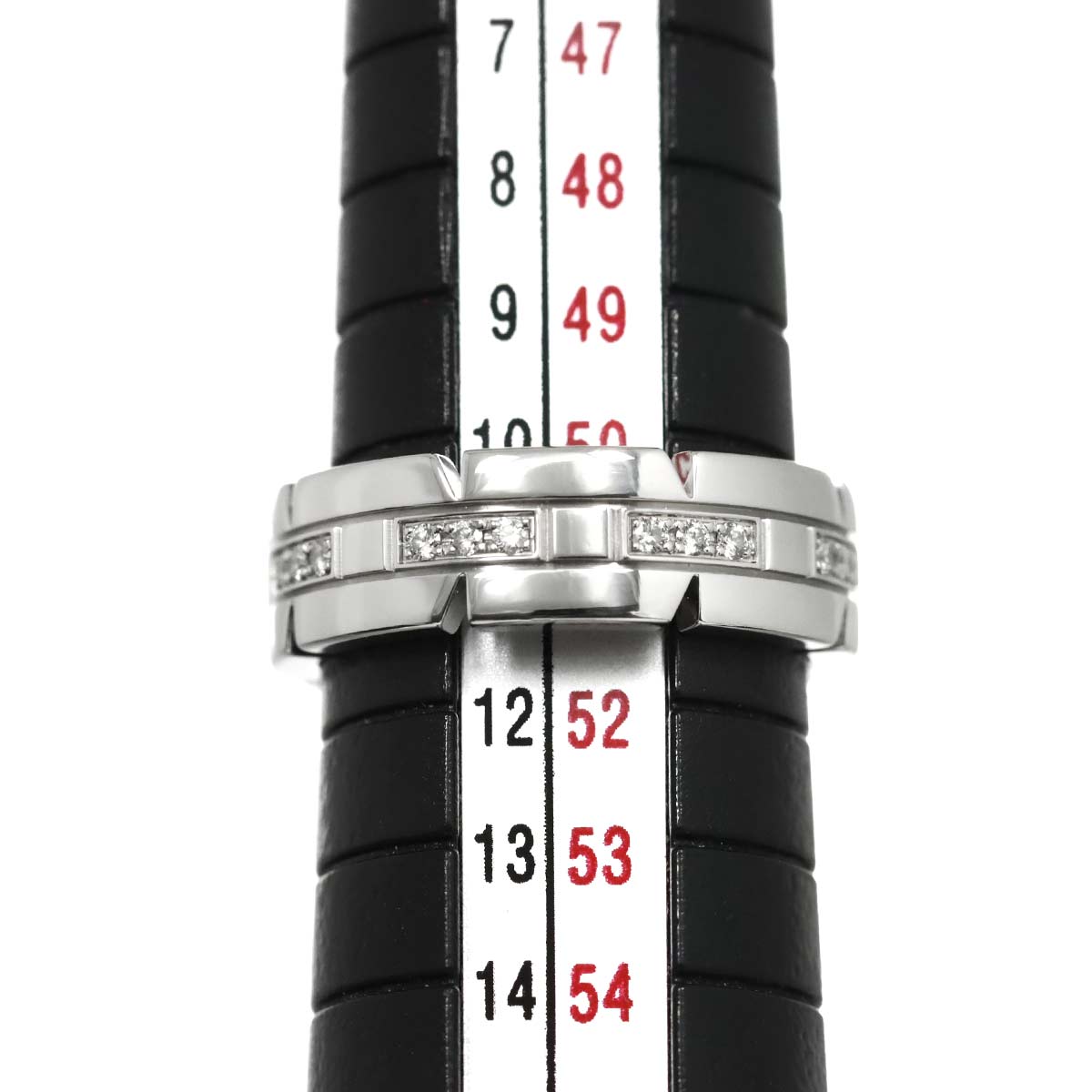 Tank Ring Diamond 18K White Gold 750 size51 5.25-5.5(US)