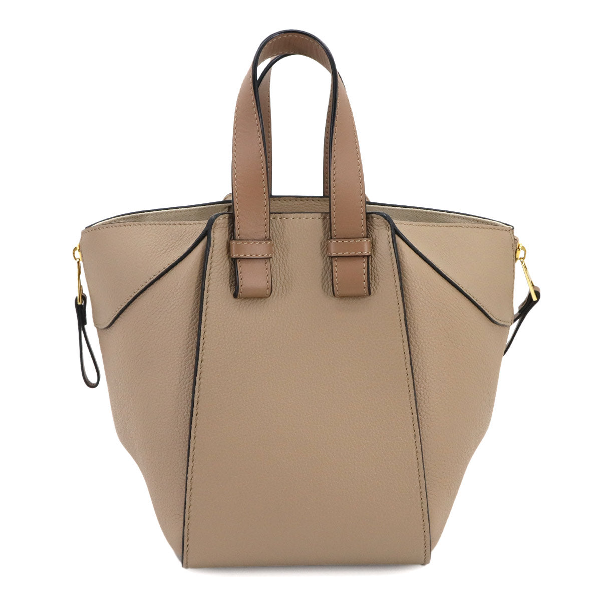 Compact Hammock 2way Hand Shoulder Bag Leather Beige