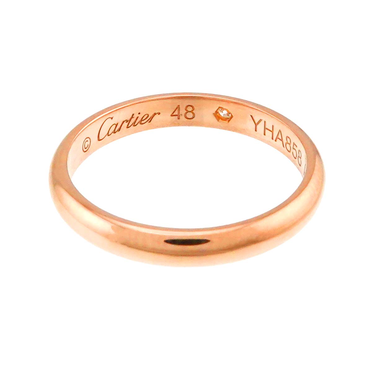 Classic Diamond 1P Ring 18K Pink Gold 750 Size48 4.5(US)