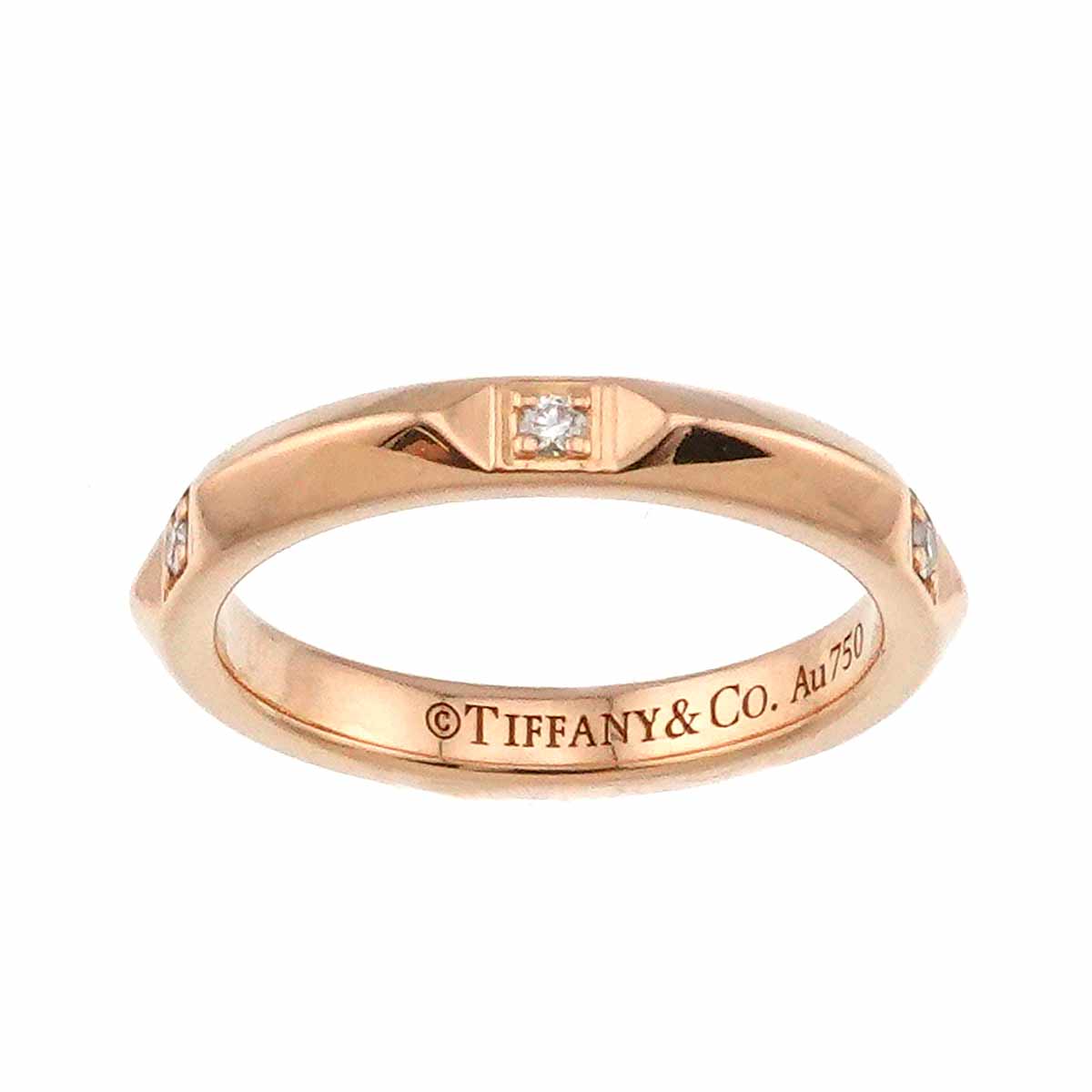 True Diamond Ring 18K PG Pink Gold 750 size3.25(US)