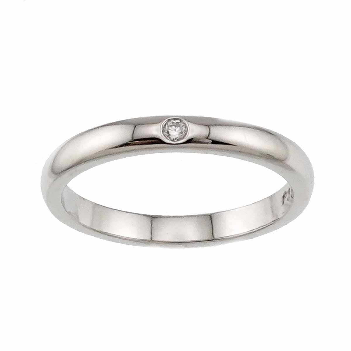 Stacking Band Ring Diamond 1P Pt Size7.25(US)