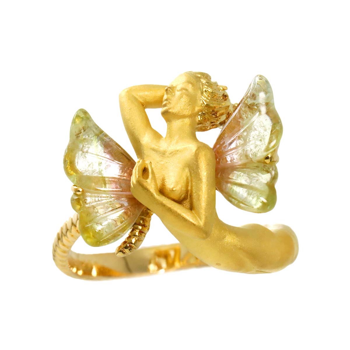 Tourmaline Ring 18K YG 750 Size6-6.25(US)