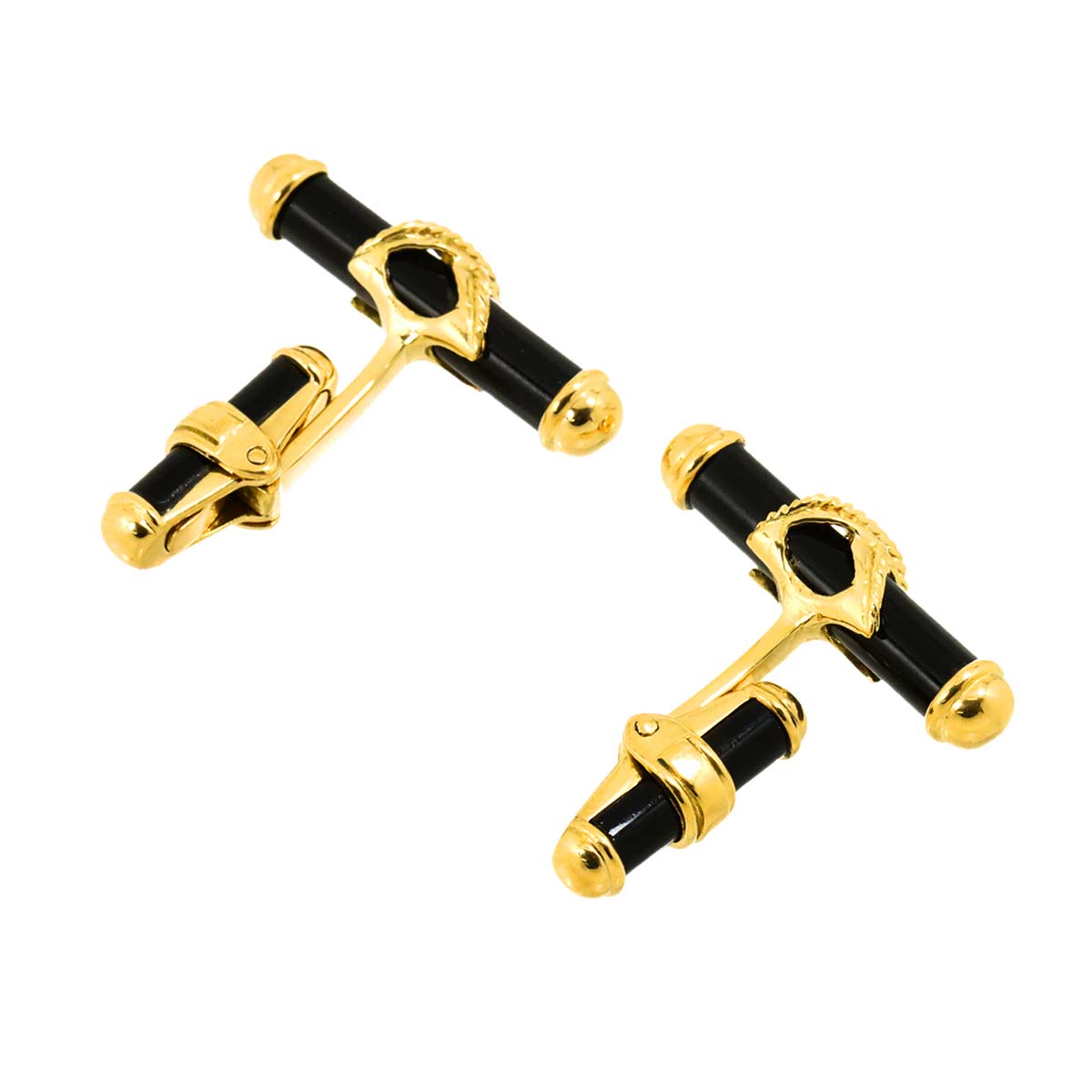 Onyx cuff links 18K Yellow Gold 750