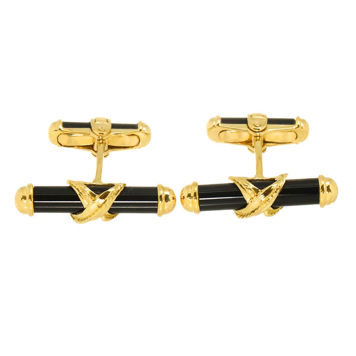 Onyx cuff links 18K Yellow Gold 750