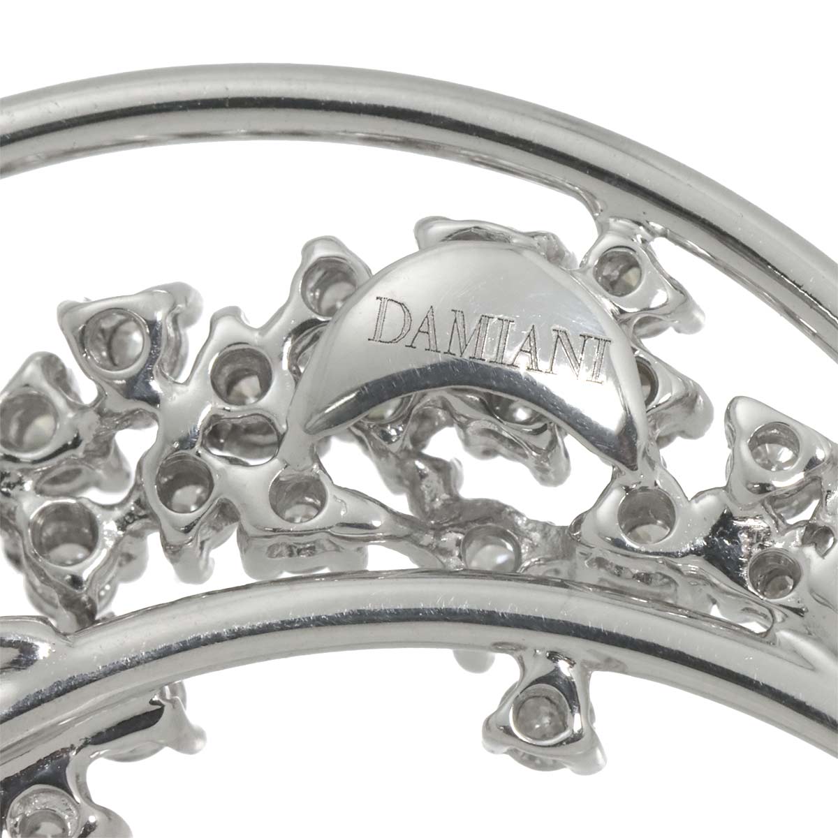 Moon Motif Diamond Necklace 18K WG 750