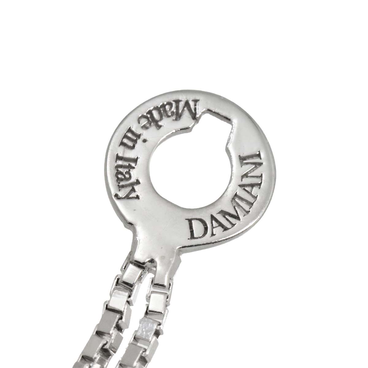 Moon Motif Diamond Necklace 18K WG 750