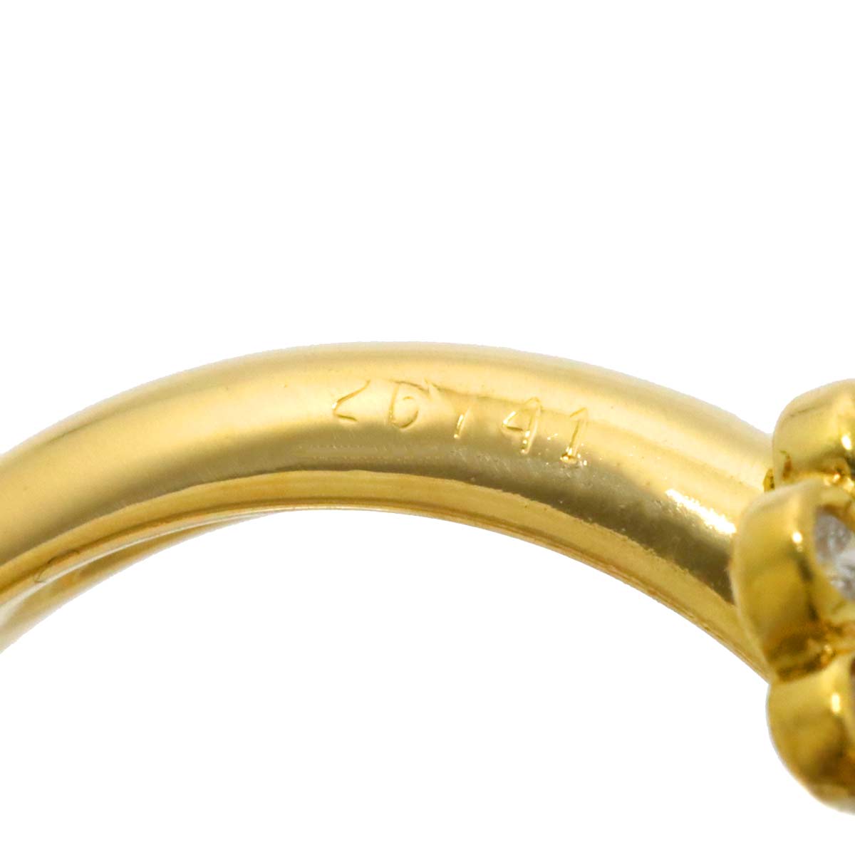 Sapphire Diamond Ring K18 YG 750 Size5.75-6(US)