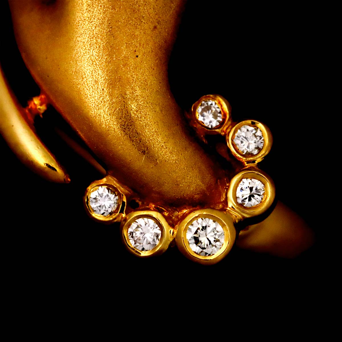 Sapphire Diamond Ring K18 YG 750 Size5.75-6(US)