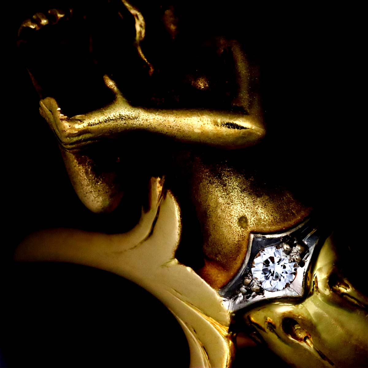 Ruby Diamond Ring 18K YG 750 Size6-6.25(US)