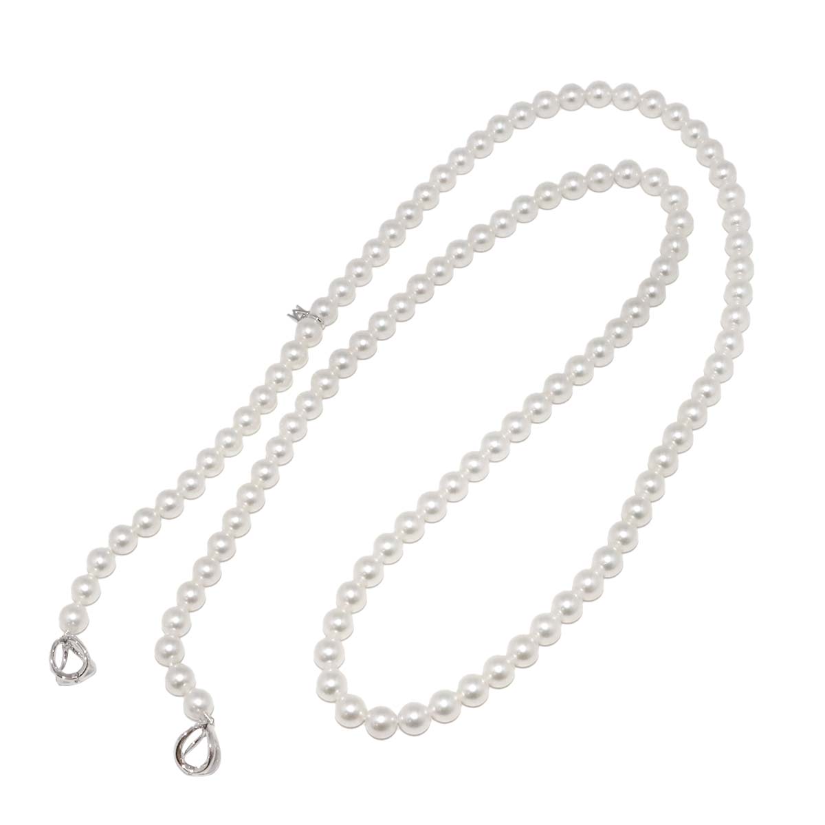 Infinity Akoya Pearl 7.3-7.0mm Long Necklace 18K WG 90301869