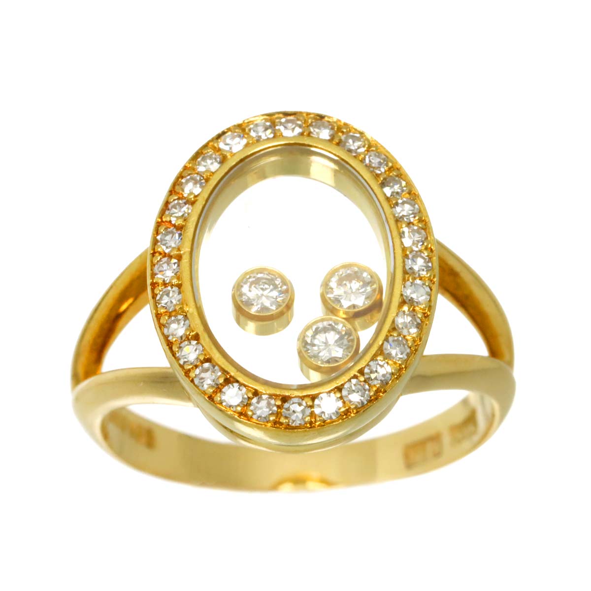 Happy Diamond Ring 18K YG 750 Size6(US)