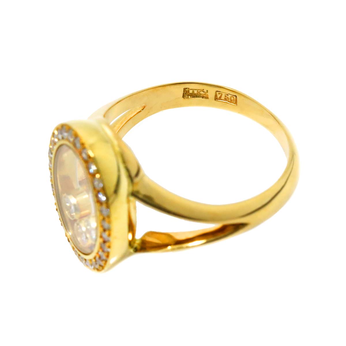 Happy Diamond Ring 18K YG 750 Size6(US)