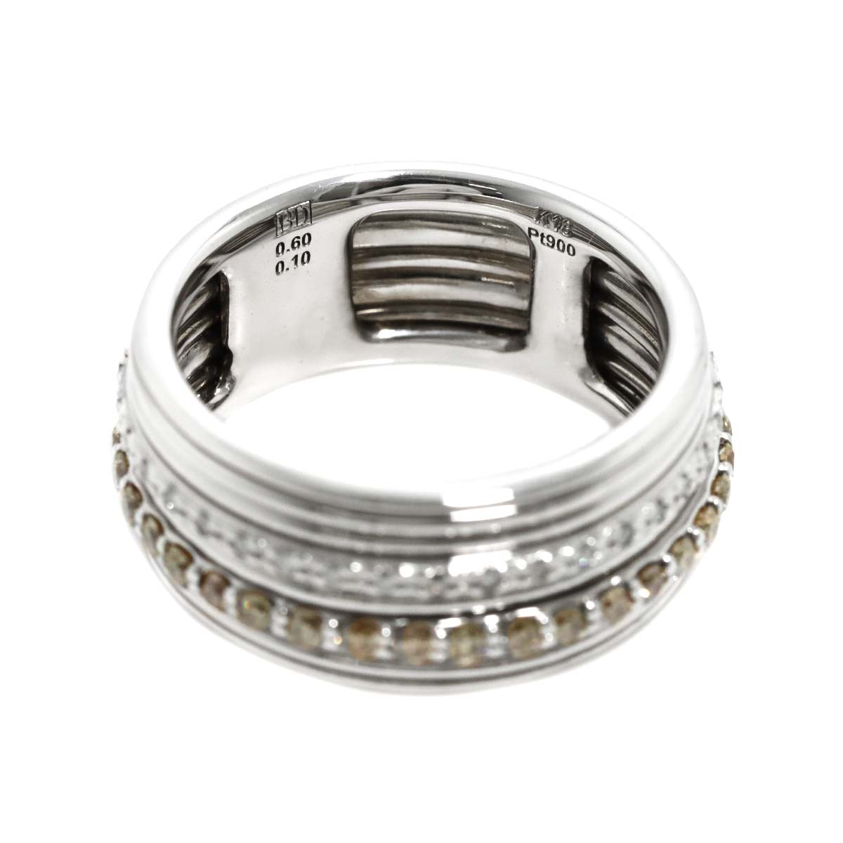 Diamond 0.60ct/ 0.10ct Ring 18K WG 750 Pt size6.25-6.5(US)