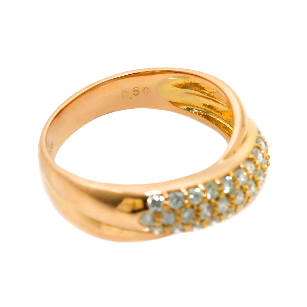 Diamond 0.50ct Ring 18K PG 750 Size6(US)