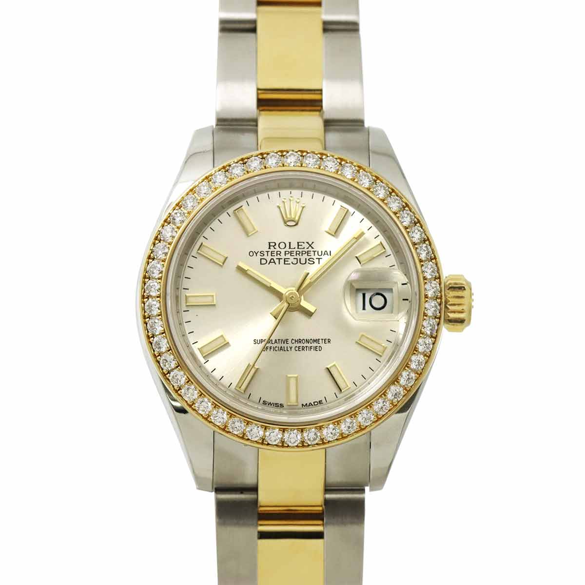 Datejust 279383RBR Random 750 YG Diamond Silver Dial Ladies