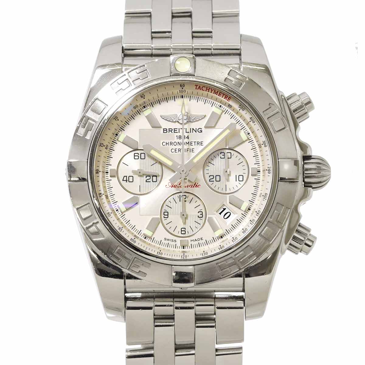 Chronomat44 AB0110 Automatic Chronograph Silver Dial Mens