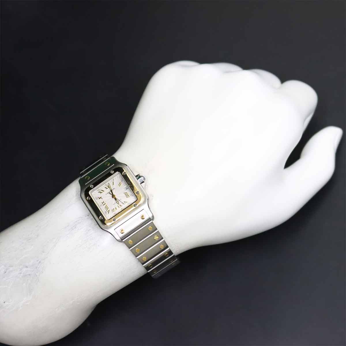 Santos Galbee LM W20041C4 YG Silver Dial Mens Watch