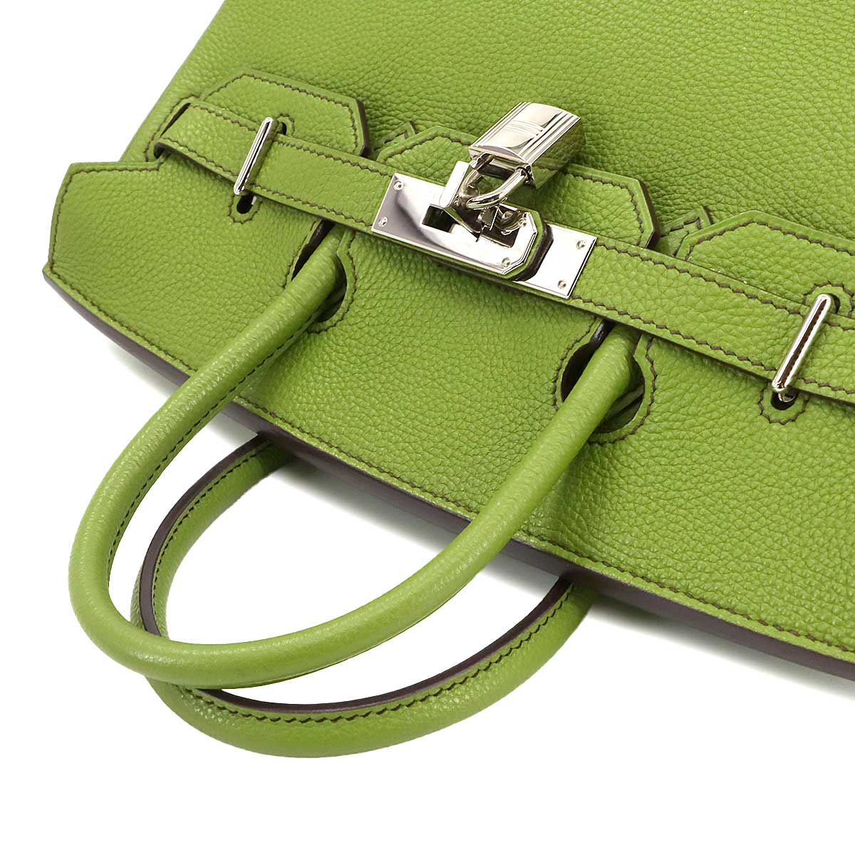 Haut a Courroies 28 Veau Togo Anis green Hand Bag Purse
