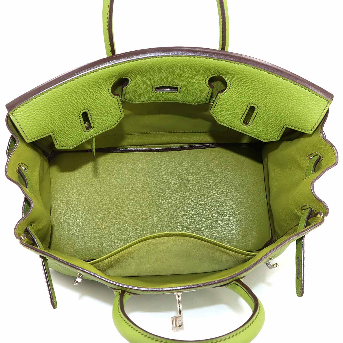 Haut a Courroies 28 Veau Togo Anis green Hand Bag Purse
