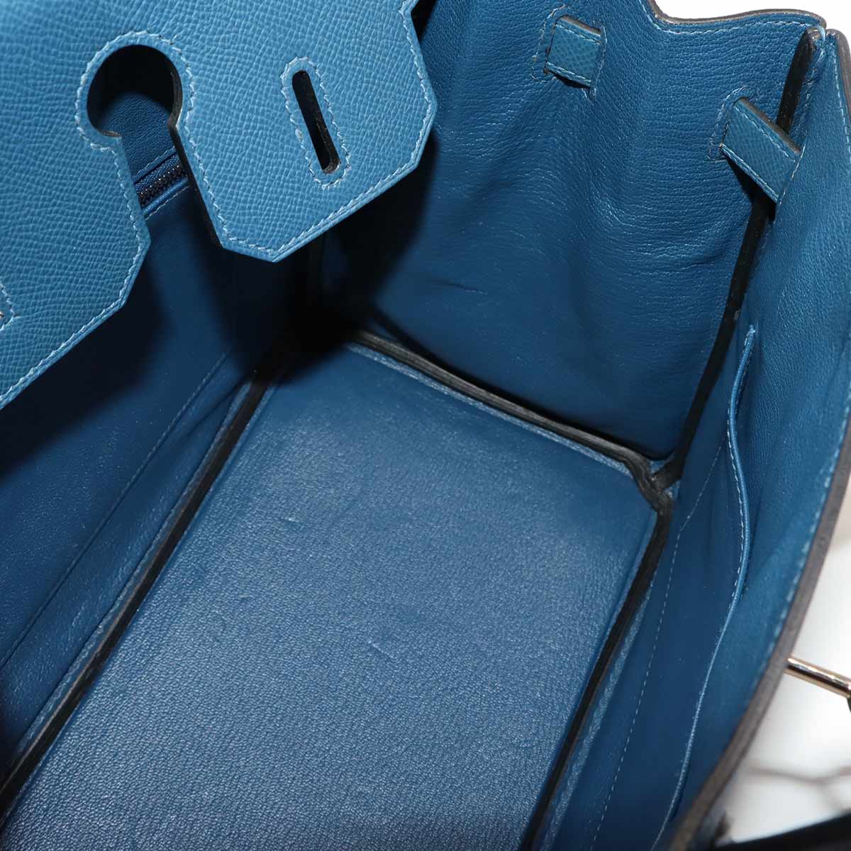 Birkin 30 Veau Epsom Blue Thalassa Hand Bag Purse